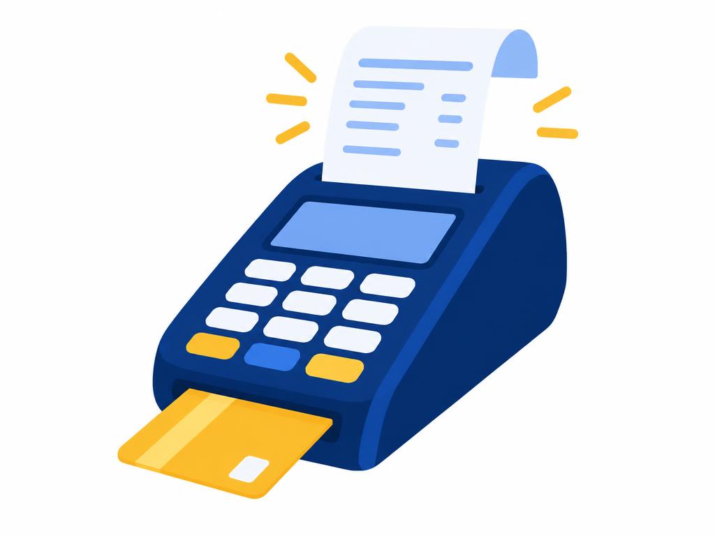 A receipt printing out of a card terminal